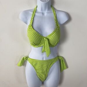 Swimsuits For All striped bikini set, size 6